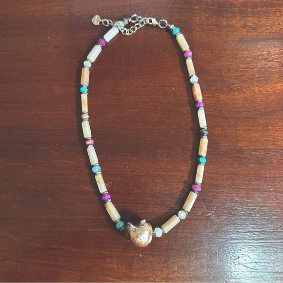 Nakamol Handcrafted Necklace Beaded Stone Boho Bohemian Coastal Cowgirl Western - Picture 1 of 13